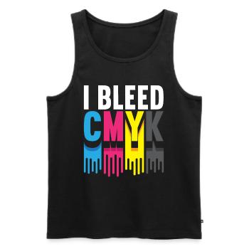 I Bleed CMYK Illustrator Graphic Designer - Men's Premium Organic Tank Top - black - Front - AI Model Male 178 light (178cm)