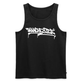Manchester Graffiti Street Art Britain City Englan - Männer Premium Bio Tank Top - Schwarz - Vorne - Michal (187cm)