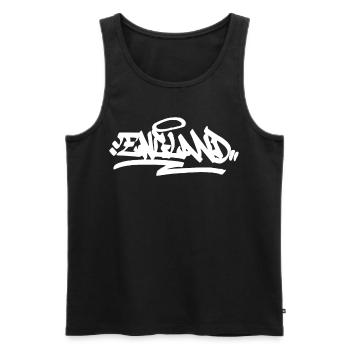 England City Graffiti Street Art Großbritannien UK - Männer Premium Bio Tank Top - Schwarz - Vorne - Michal (187cm)
