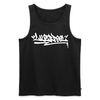 Liverpool City Graffiti Street Art Großbritannien - Männer Premium Bio Tank Top - Schwarz - Vorne - Michal (187cm)