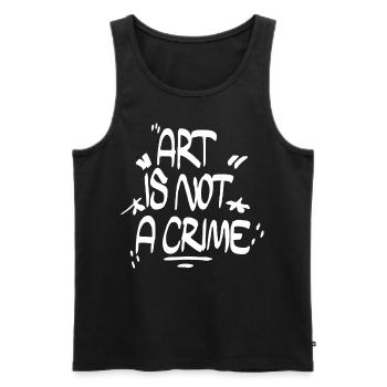 Kunst ist kein Verbrechen Graffiti Street Art Hand - Männer Premium Bio Tank Top - Schwarz - Vorne - Michal (187cm)