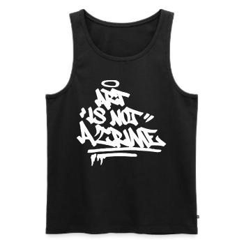 Kunst ist kein Verbrechen Graffiti Street Art Hand - Männer Premium Bio Tank Top - Schwarz - Vorne - Michal (187cm)
