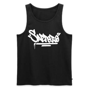 Sapporo City Graffiti Street Art HandStyle Japan H - Männer Premium Bio Tank Top - Schwarz - Vorne - AI Model Male 178 light (178cm)