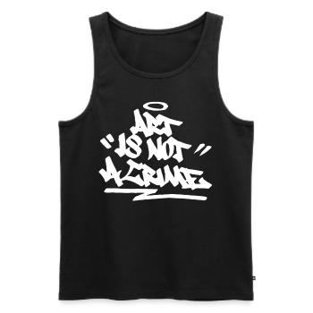Kunst ist kein Verbrechen Graffiti Street Art Hand - Männer Premium Bio Tank Top - Schwarz - Vorne - Michal (187cm)