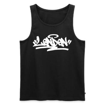 London City Großbritannien Graffiti Street Art Eng - Männer Premium Bio Tank Top - Schwarz - Vorne - Michal (187cm)
