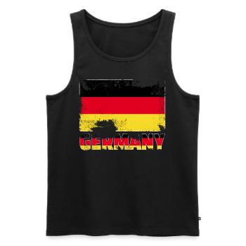 Deutschland Flagge Vintage Distressed deutsches Gr - Männer Premium Bio Tank Top - Schwarz - Vorne - Michal (187cm)