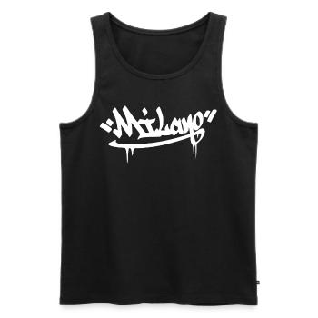 Milano City Graffiti Street Art Handstyle Italien - Männer Premium Bio Tank Top - Schwarz - Vorne - Michal (187cm)