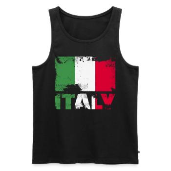 Italien Flagge Vintage Distressed Italia Grunge Re - Männer Premium Bio Tank Top - Schwarz - Vorne - Michal (187cm)