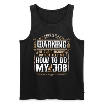 Sommelier Wine Drinking Tasting - Men's Premium Organic Tank Top - black - Front - Michal (187cm)