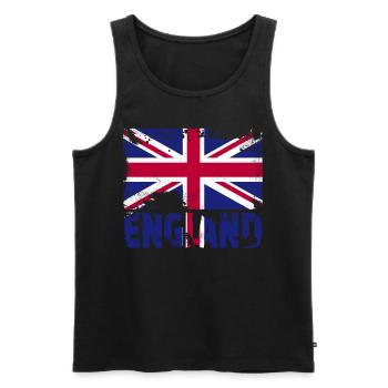 England Flagge Vintage Distressed Großbritannien U - Männer Premium Bio Tank Top - Schwarz - Vorne - Michal (187cm)