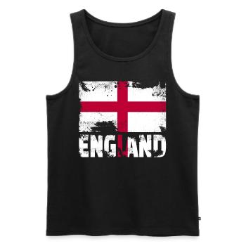 England Flag Vintage Distressed English Grunge Tra - Männer Premium Bio Tank Top - Schwarz - Vorne - Michal (187cm)