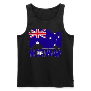 Norwegen Flagge Vintage Distressed Scandinavia Gru - Männer Premium Bio Tank Top - Schwarz - Vorne - Michal (187cm)