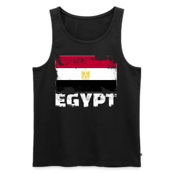 Ägyptische Flagge Vintage Distressed ägyptisches G - Männer Premium Bio Tank Top - Schwarz - Vorne - Michal (187cm)