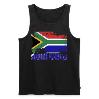 Südafrika Flagge Vintage Distressed Africa Grunge - Männer Premium Bio Tank Top - Schwarz - Vorne - Michal (187cm)