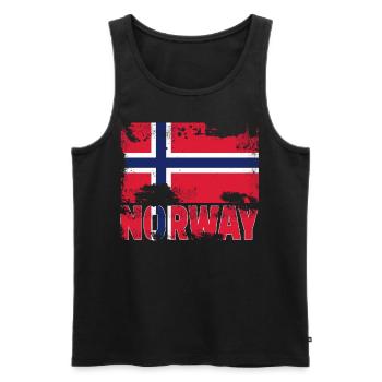 Norwegen Flagge Vintage Distressed Scandinavia Gru - Männer Premium Bio Tank Top - Schwarz - Vorne - Michal (187cm)