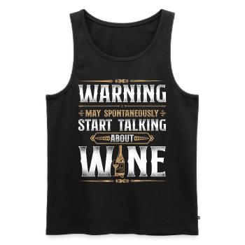 Dégustation de vin de sommelier - Débardeur bio Premium Homme - noir - Devant - AI Model Male 178 light (178cm)