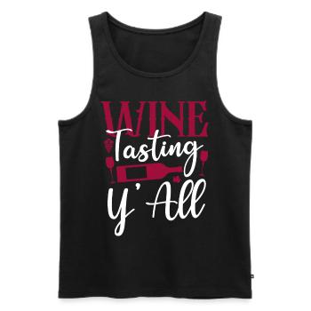 Sommelier Wine Drinking Tasting - Männer Premium Bio Tank Top - Schwarz - Vorne - AI Model Male 178 light (178cm)