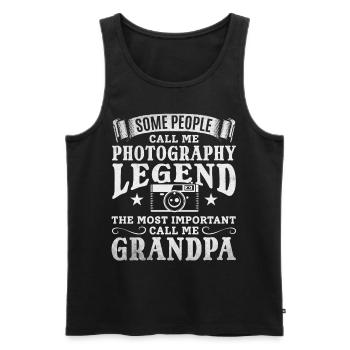Foto Opa Photography Opa Fotograf - Männer Premium Bio Tank Top - Schwarz - Vorne - Michal (187cm)