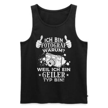 Fotograf Ich Bin Fotograf Warum weil ich ein - Männer Premium Bio Tank Top - Schwarz - Vorne - Michal (187cm)