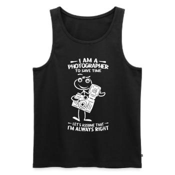 Funny lover of photography - I am - Men's Premium Organic Tank Top - black - Front - AI Model Male 178 light (178cm)