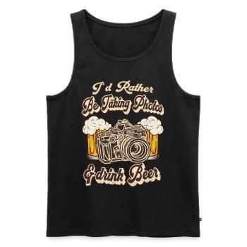 Je préfère prendre des photos et boire de la bière - Débardeur bio Premium Homme - noir - Devant - Michal (187cm)