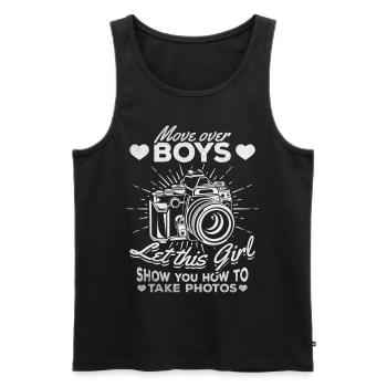 Photography Girl - Let yourself be pampered by this - Men's Premium Organic Tank Top - black - Front - AI Model Male 178 light (178cm)