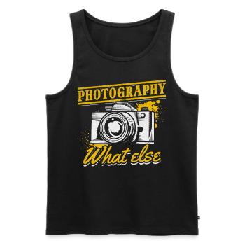 Fotografie Fotografie Was sonst Kamerafotograf - Männer Premium Bio Tank Top - Schwarz - Vorne - Michal (187cm)