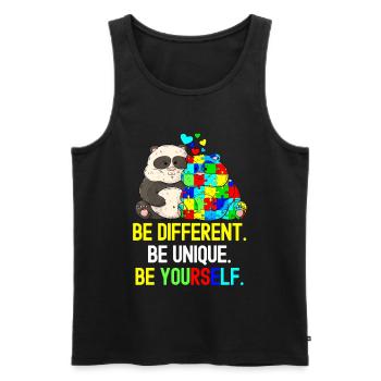 Tshirt autistique Autimus Cadeau Asperger Enfants - Débardeur bio Premium Homme - noir - Devant - Michal (187cm)