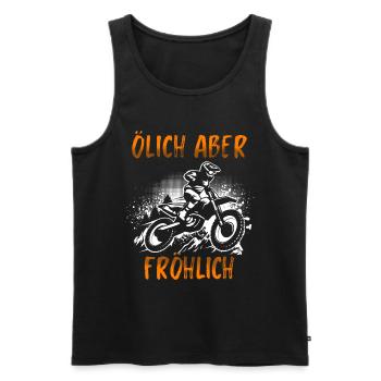 Motocross Geschenk Für Enduro Supermoto Dirt Bike - Männer Premium Bio Tank Top - Schwarz - Vorne - Michal (187cm)