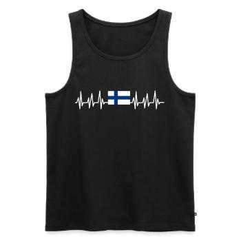 Finnland Geschenk Urlaub Lappland Heimat Finne - Männer Premium Bio Tank Top - Schwarz - Vorne - Michal (187cm)