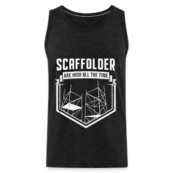 Scaffolding Builder Gift Work Occupation Construction Worker Job - Men's Premium Organic Tank Top - charcoal grey - Front - Alexander (188cm)