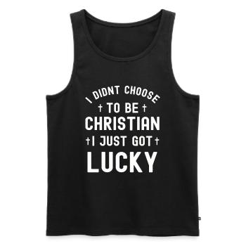 Christianity God Jesus Gift Church Religion - Men's Premium Organic Tank Top - black - Front - Michal (187cm)