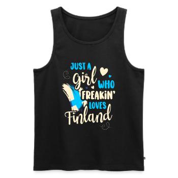 Finland - Men's Premium Organic Tank Top - black - Front - AI Model Male 178 light (178cm)