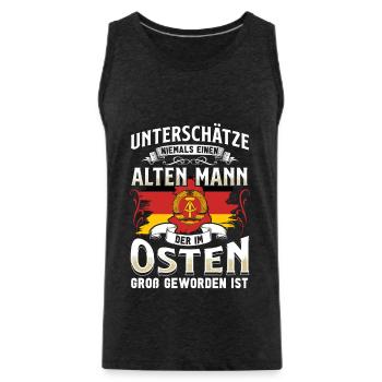 Ossi Geschenk Ostdeutschland NVA Germania Osten - Männer Premium Bio Tank Top - Anthrazit - Vorne - Alexander (188cm)