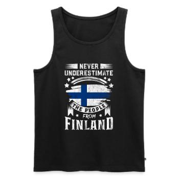 Finlande Tshirt Finlande Scandinavie - Débardeur bio Premium Homme - noir - Devant - Michal (187cm)