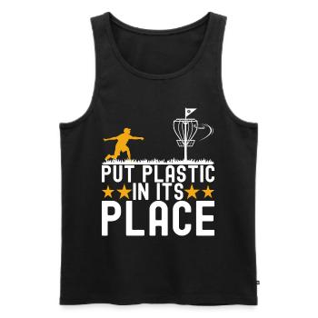 Disc Golf Disc Golfer - Männer Premium Bio Tank Top - Schwarz - Vorne - AI Model Male 178 light (178cm)