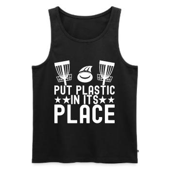 Disc Golf Disc Golfer - Männer Premium Bio Tank Top - Schwarz - Vorne - AI Model Male 178 light (178cm)