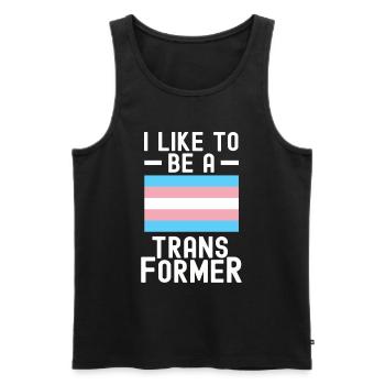 Transe Transgender Transsexuell Geschenk Queer - Männer Premium Bio Tank Top - Schwarz - Vorne - AI Model Male 178 light (178cm)