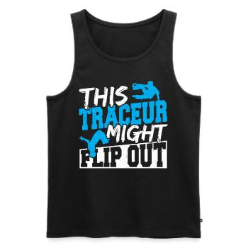 This Traceur Might Flip Out Freerunning Parkour - Männer Premium Bio Tank Top - Schwarz - Vorne - Michal (187cm)