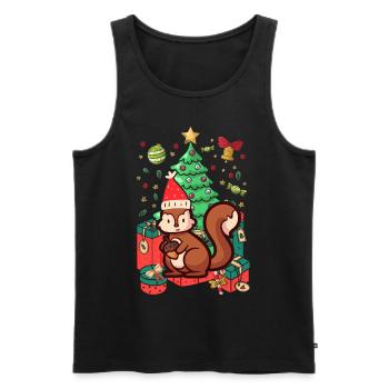 squirrel Ugly Christmas Christmas Xmas - Men's Premium Organic Tank Top - black - Front - Michal (187cm)