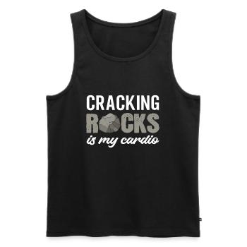 Cracking Rocks Is My Cardio Geology Geologist - Men's Premium Organic Tank Top - black - Front - AI Model Male 178 light (178cm)