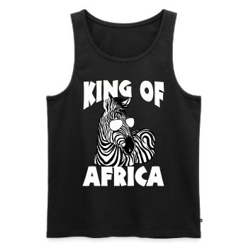 Tshirt zèbre en Afrique Horse Safari - Débardeur bio Premium Homme - noir - Devant - Michal (187cm)