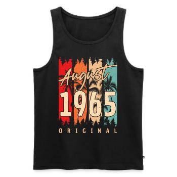 August 1965 Original - Men's Premium Organic Tank Top - black - Front - Michal (187cm)