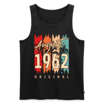 1962 In August 60th birthday - Men's Premium Organic Tank Top - black - Front - Michal (187cm)