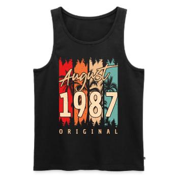 Gift idea for August 1987 - Men's Premium Organic Tank Top - black - Front - Michal (187cm)