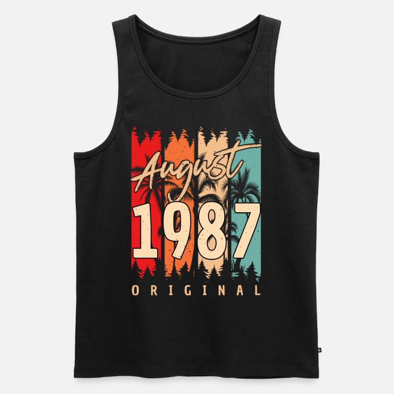 Geschenkidee Für August 1987 - Männer Premium Bio Tank Top - Schwarz