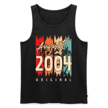 2004 In August finally 18 - Men's Premium Organic Tank Top - black - Front - AI Model Male 178 light (178cm)