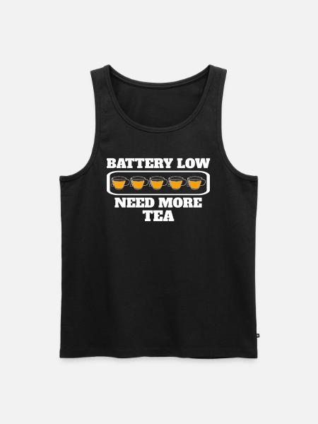 Funny Breakfast Tea Saying - Men's Premium Organic Tank Top - black