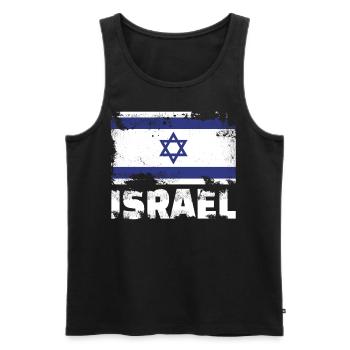 Israel Flagge Vintage Distressed Israeli Grunge Re - Männer Premium Bio Tank Top - Schwarz - Vorne - Michal (187cm)