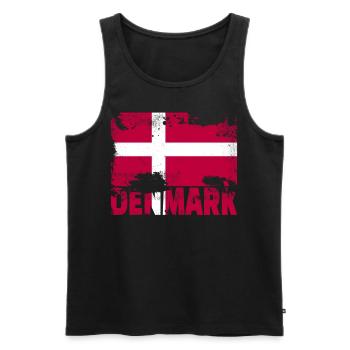 Dänemark Flagge Vintage Distressed Danish Grunge T - Männer Premium Bio Tank Top - Schwarz - Vorne - Michal (187cm)